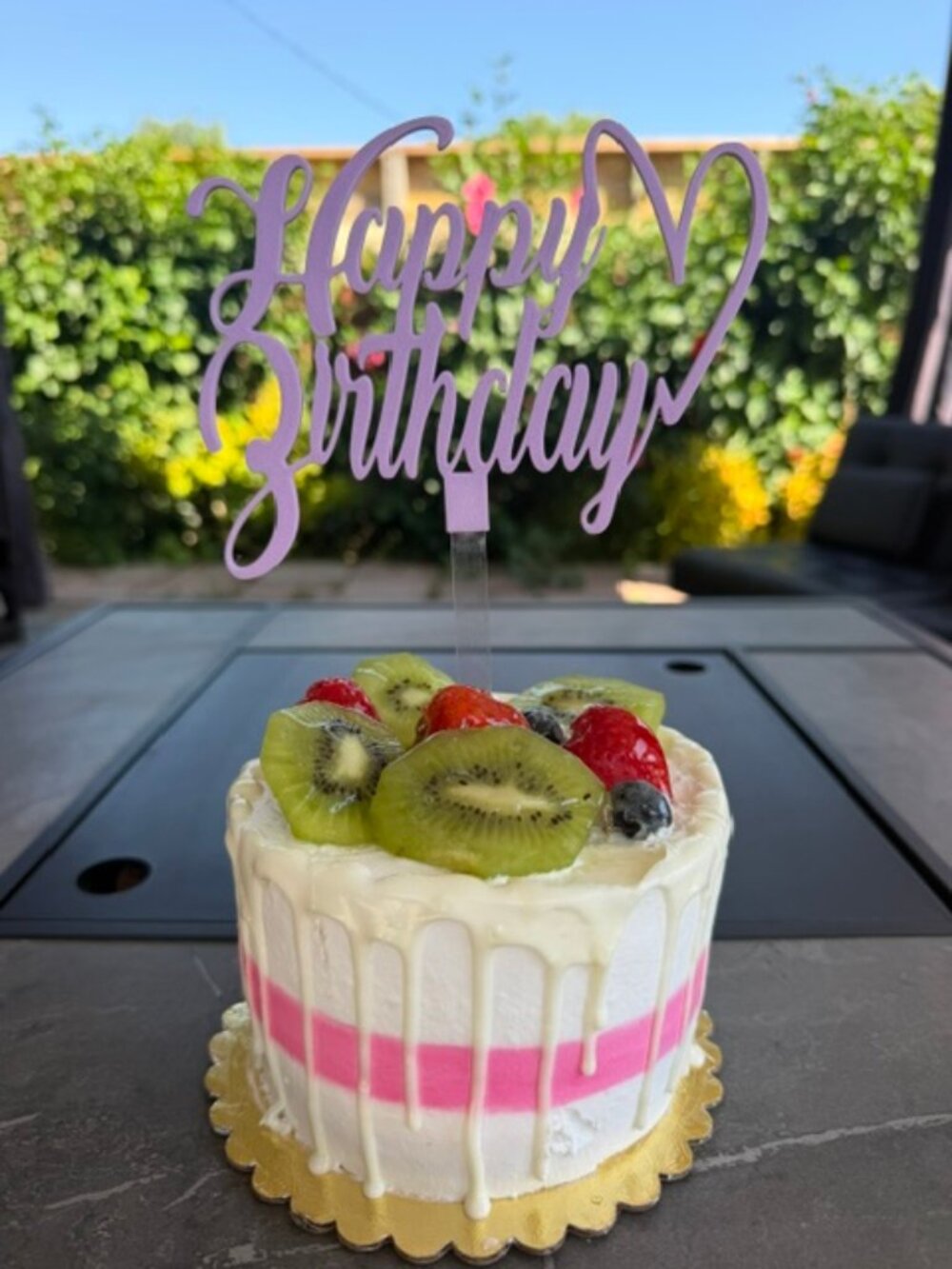 Happy Birthday Heart Cake Topper